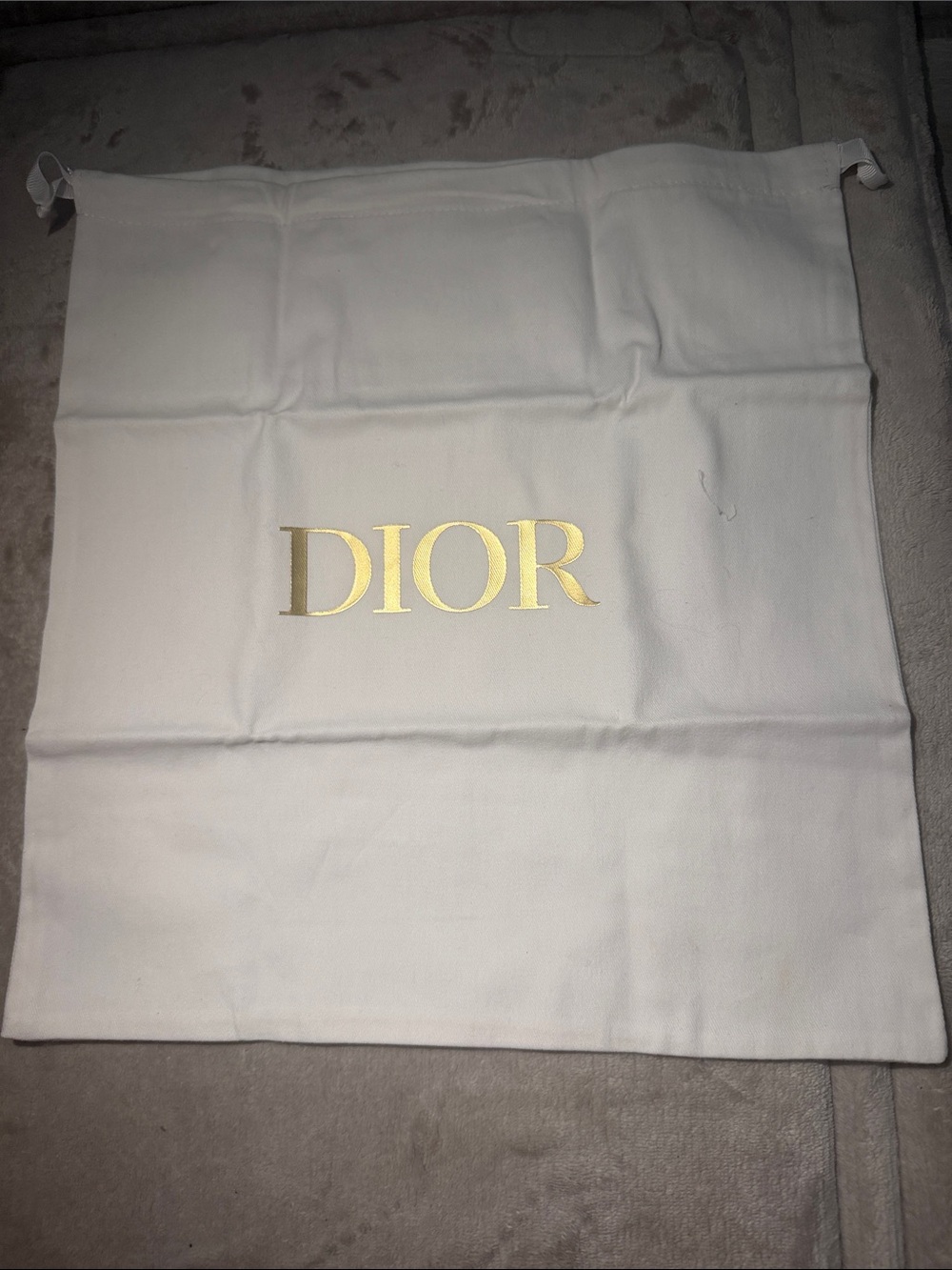 Dior White and Gold New Fabric Authentic Dust Bag